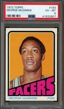 1972 Topps #183 George McGinnis RC *PSA 6 (EX-MT) *Indiana Pacers *HOF