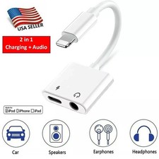 2 in 1 Dual Adapter Calling Music Charger Aux Audio Earphone Splitter for iPhone