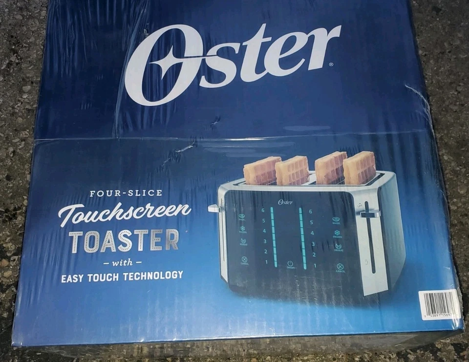 Oster 4-Slice Touch Screen Toaster, Digital Timer, 6 Shades, Stainless Steel NIB - Image 2 of 4