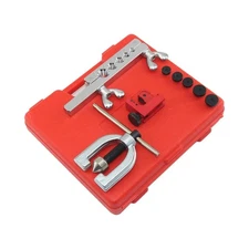 Brake Line Flaring Tool Set With Pipe Cutter And Steel Adapters