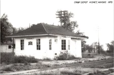Kismet, KS Kansas Rock Island Railroad Train Station Depot Postcard RR Tracks