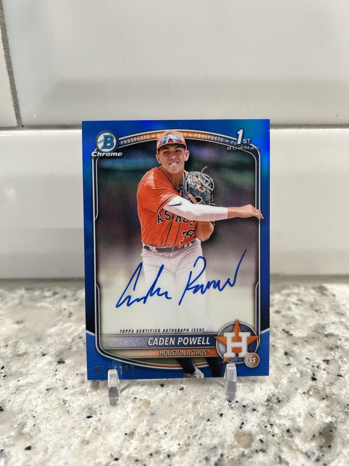 2025 Bowman Chrome Caden Powell 1st Bowman Blue Refractor Auto #/150 ⚾️ Astros