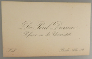 Handschrift deutscher Schriftsteller und Philosoph Paul Deussen (132499)