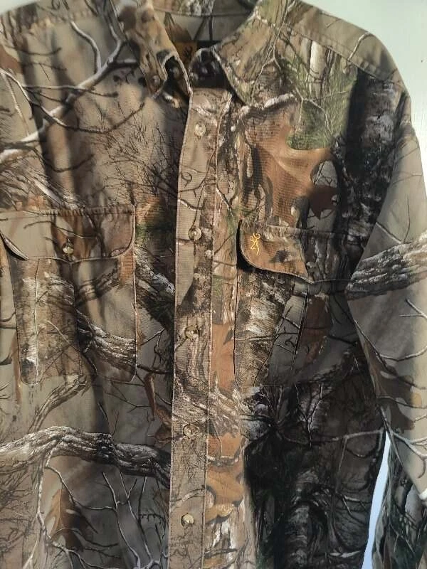 Browing Men's Sz XL Long Sleeve Realtree Camo Long Sleeve Shirt Hunting Camoufla - Image 3 of 4
