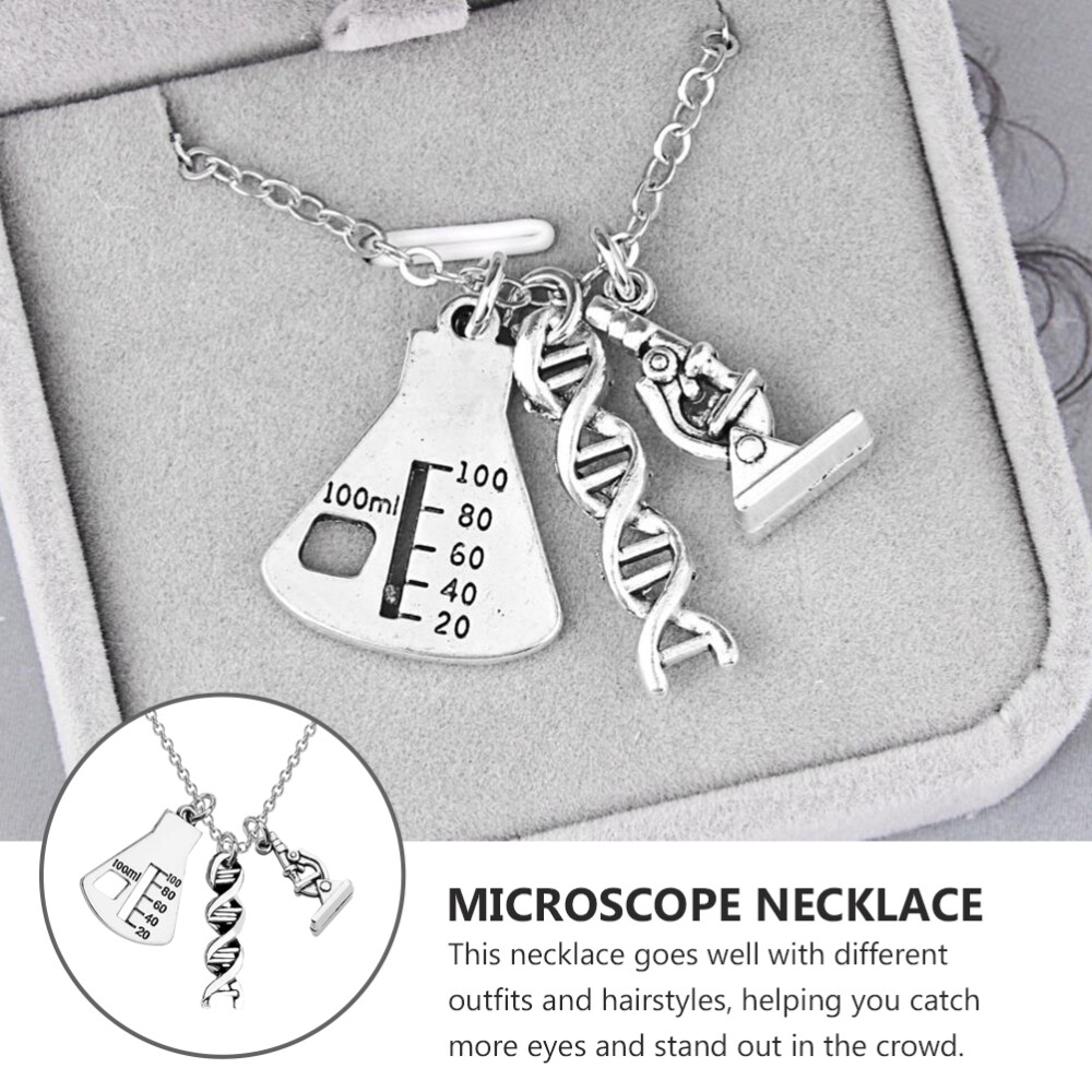 DNA Chemical Necklace Microscope Chain Teach Women's Science