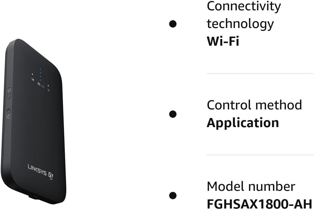 Linksys 5G LTE Mobile Wifi FGHSAX1800 Sim Card Router Hotspot Portable ...
