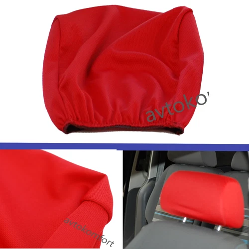 Only ONE  Red Headrest Covers For Car Van Bus Head Rest Cover Universal
