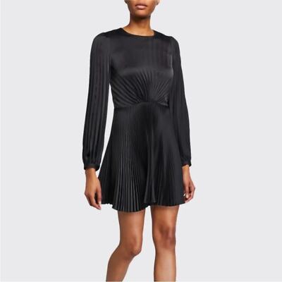 alc pleated mini dress A.L.C. Tavi Dress Black 2