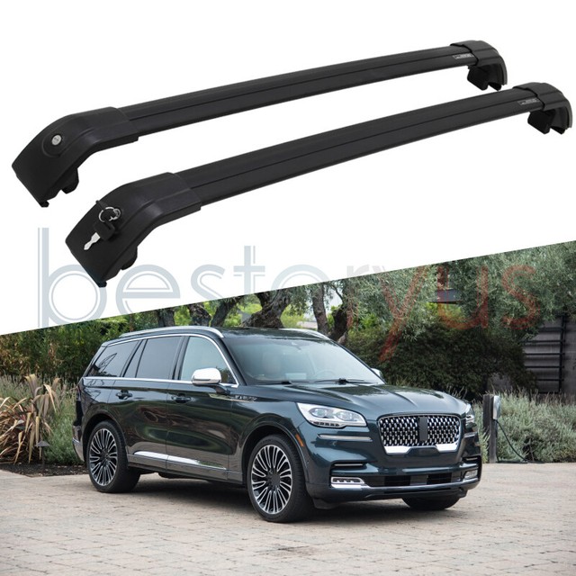 US Stock Black Cross Bar for Lincoln Aviator 20182020 Roof Rack Rail
