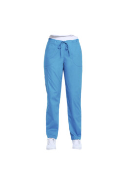 Scrubstar Women's Turquoise Core Rounded Pockets Drawstring Tie Uniform Pants