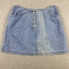 Vintage Old Navy Denim Skirt Button Fly Medium Wash Women's Size 6 Mini