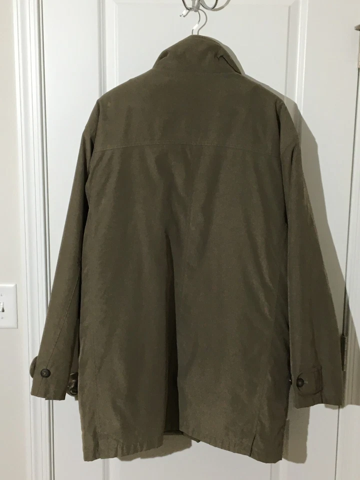 Perry Ellis Para Hombre - Abrigo XL - Verde - Color Salvia Con Ribete De Cuero  Foto 2 de 4