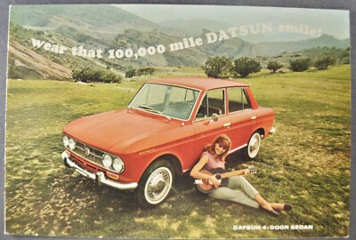 1966-1967 Datsun Sedan Brochure Folder Nissan PL-411 Excellent