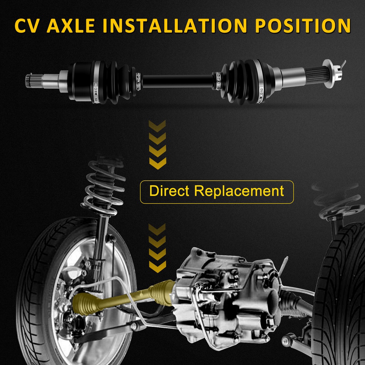 Front CV Axle Replacement For Yamaha Grizzly 600 4x4 ATV - 1999-2001 Models