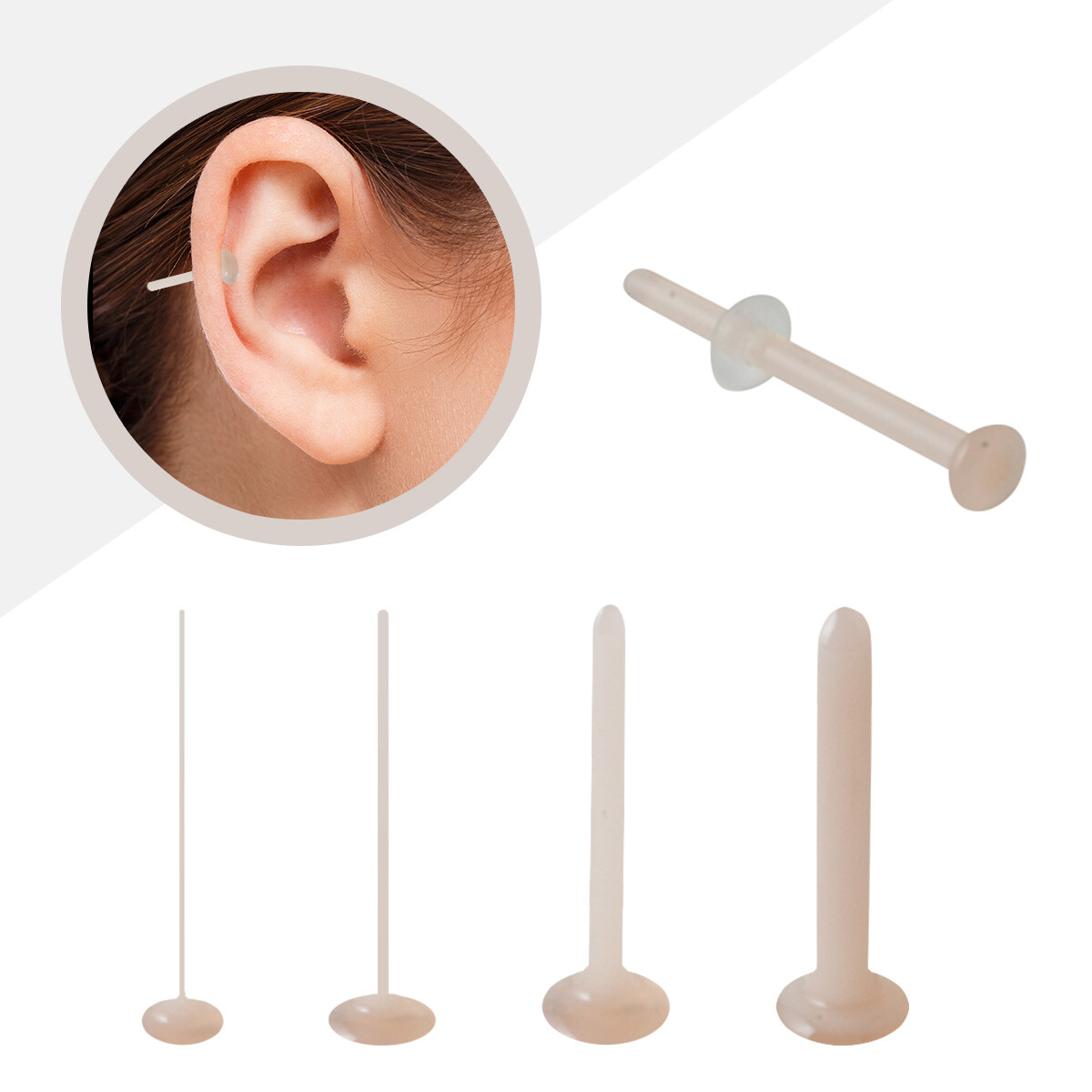 Retainer Piercing Naso 24 Piercing Trasparenti In Acrilico Retainer Per Naso Orecchio Labbra Sopracciglia G 568078 - Foto 2