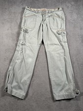 VINTAGE No Boundaries Cargo Pants Womens 32x32 Wide Leg Low Rise Baggy Flap Y2K