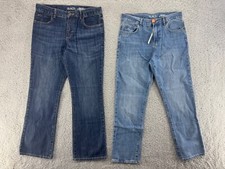 Children  s Place Boy's Blue Jeans Straight Leg 2 Pack Husky Size Kids 12 Denim