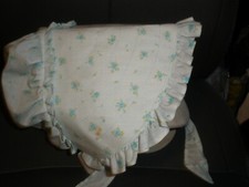 Handmade Blue with Flowers Bonnet Hat Vintage Style EUC for Adult 35 