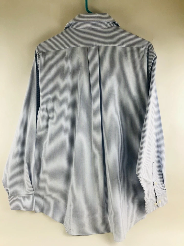 Camisa Chaps Talla 16-16.5 34/35 Azul Rayas Clásica Abotonada Manga Larga Foto 2 de 4