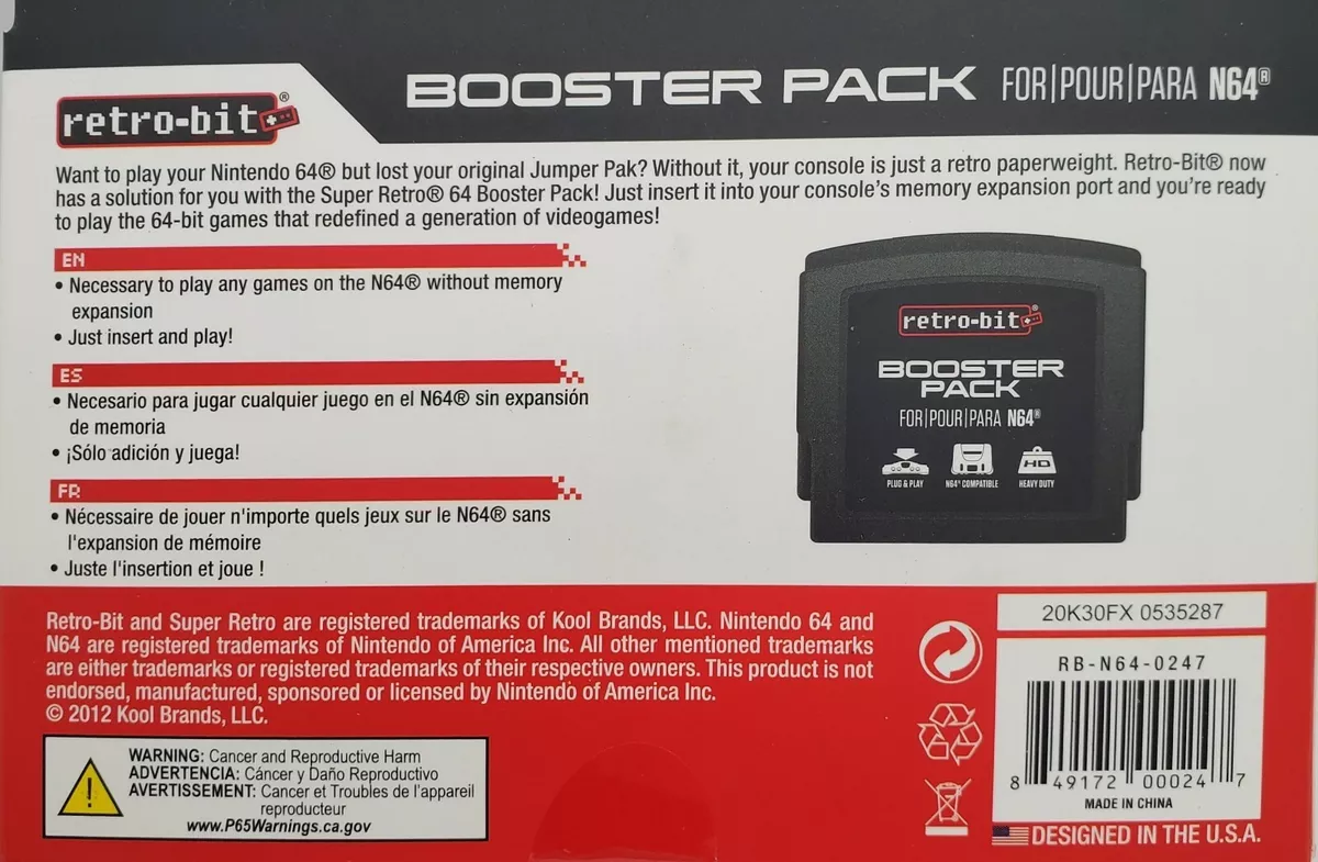 Nintendo 64 Booster Pack Adapter Retro Bit RB N64 0247 New N64