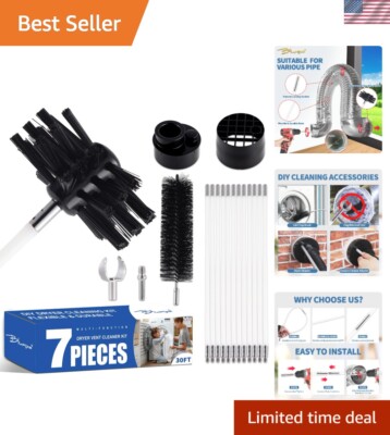 Efficient Dryer Vent Cleaner with 30ft Flexible Rods - Fire Prevention Essential
