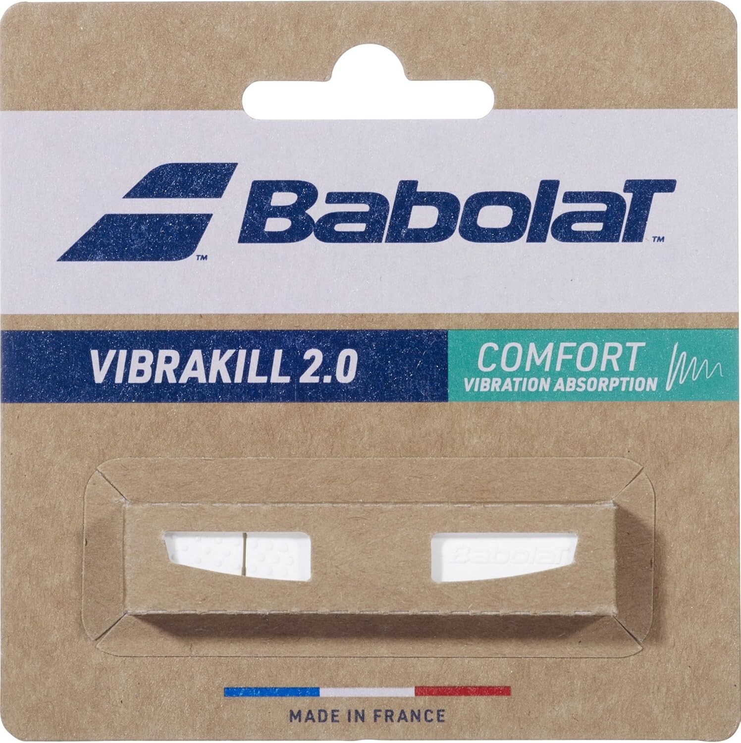 Babolat VIBRAKILL 2.0 Tennis Vibration Dampener - 1 Pack - White