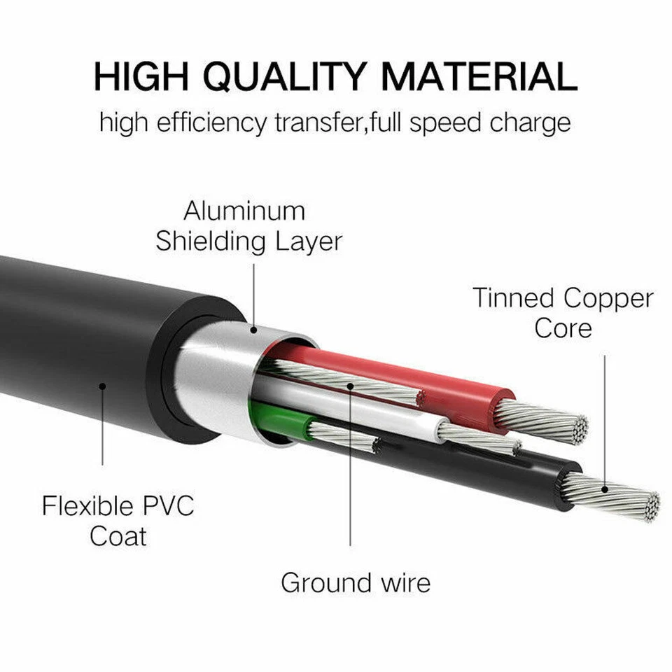 5ft UL Micro USB Data Power Charger Cable Cord For HTC Inspire 4G HTC Vivid - Image 4 of 4