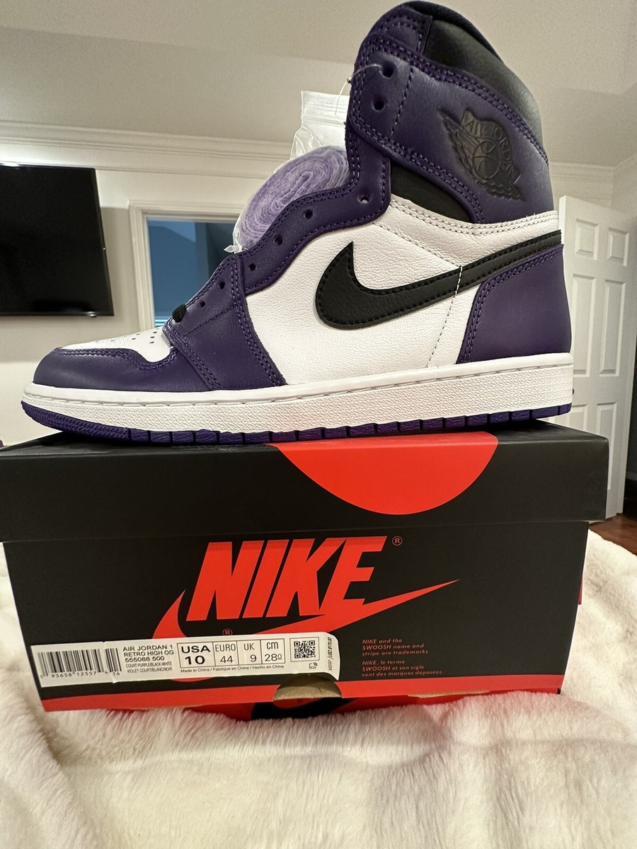 Size 10 - Jordan 1 Retro High OG Court Purple 2.0 2020 | eBay