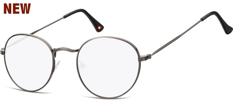 Montana Occhiali Vista Rotondi Anti Luce Blu | Unisex Metallo Oro/Nero