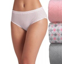 Women's Breathe Jockey 3-Pack 100 Cotton Hipster Panties Silver Fox Assorted