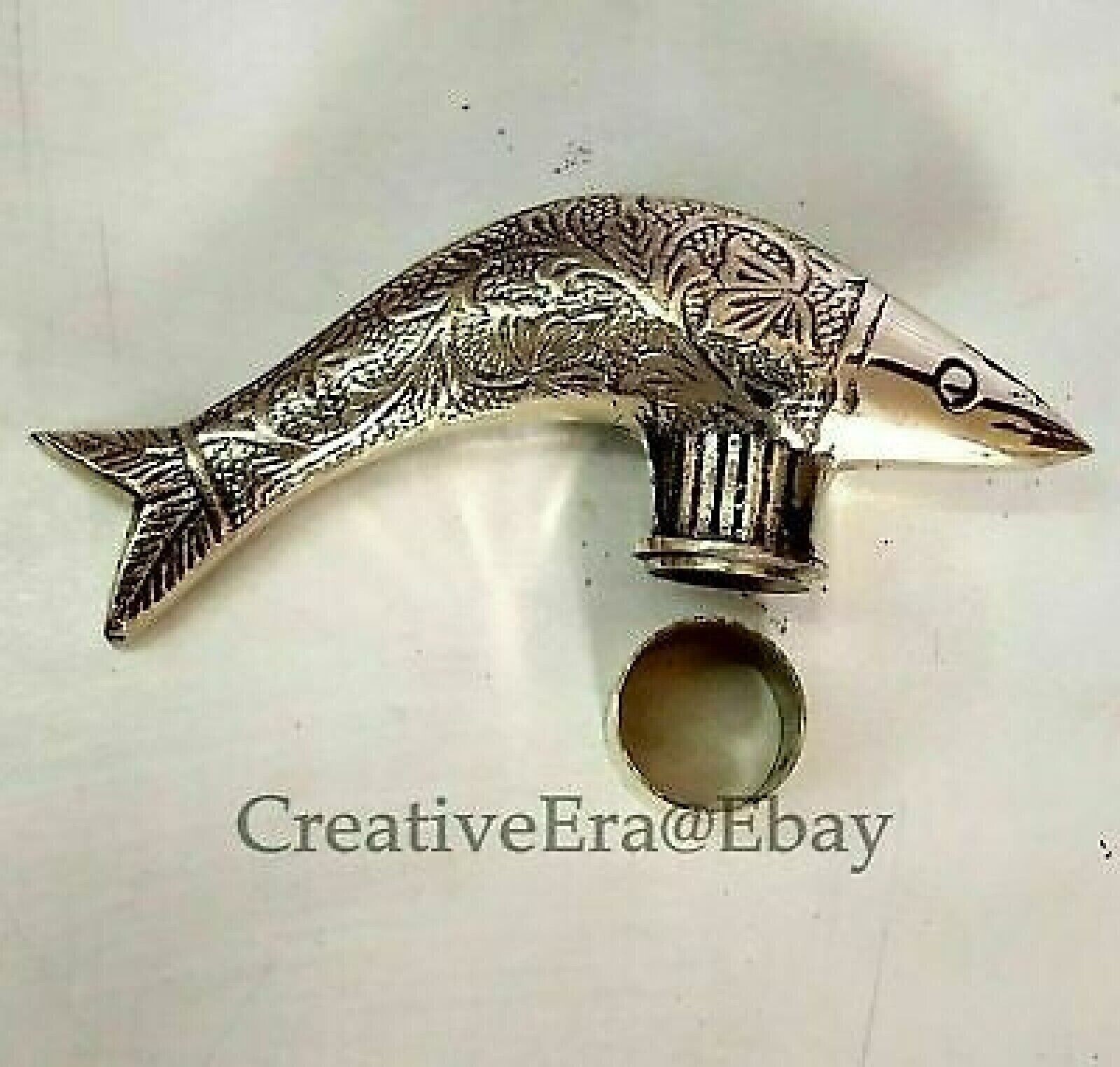 Nautical solid Brass walking stick collectible Fi… - image 2