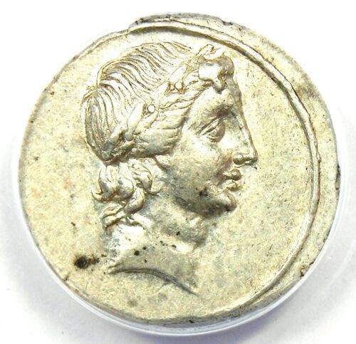 Augustus AR Denarius Octavian Coin 30 BC - Certified ANACS XF45 (EF) - Rare Type
