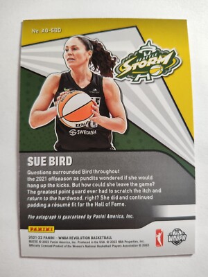 2022 Panini Revolution WNBA #AG-SBD Sue Bird Signature Auto | eBay