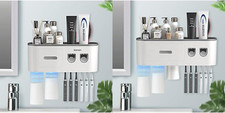 Wall-Mounted Toothbrush Holder with Automatic Dispenser  Storage Solutions