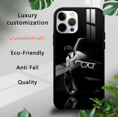 For iPhone 15 Pro Max Black BMW Angel Eyes Design Phone Case