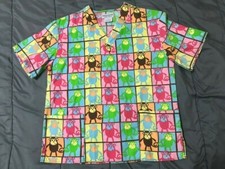 NWOT Funky Monkey Animal Print Multi-Colored Monkeys Scrubs V Neck XS 
