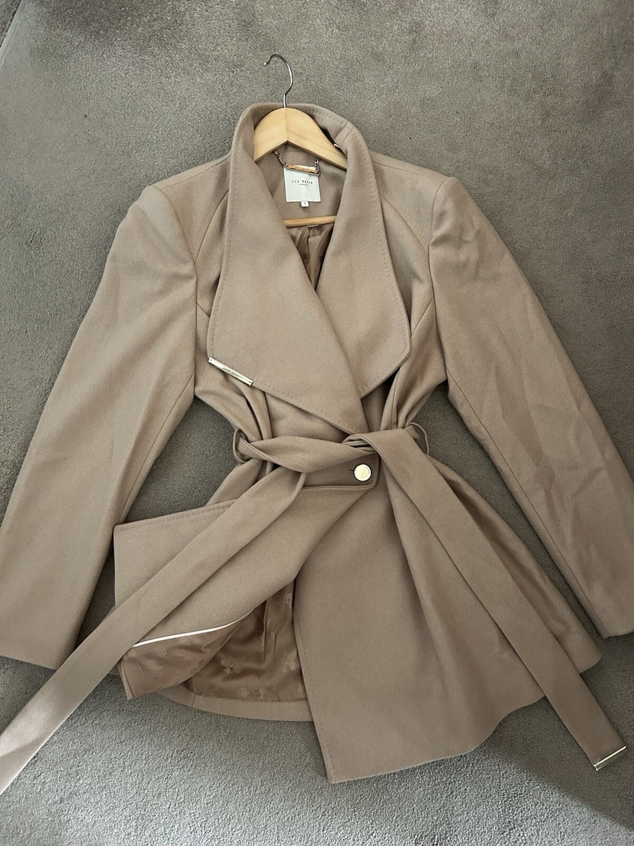 Ted baker Coat wool blend Short coat size Trench Coat Wrap Coat