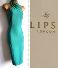 Lipsy Green Bodycon Dress Size 14 Party Evening Occasion Wedding Halter