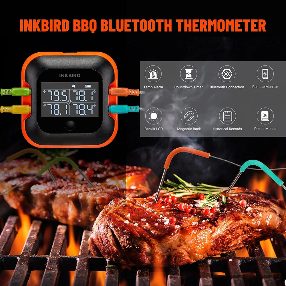 Meat Thermometer Colored Probes 6-Pack Set, 47 Inches Stainless Probes Only Comp Meat Thermometer Colored Probes 6-Pack Set, 47 Inches Stainless Probes Only Comp