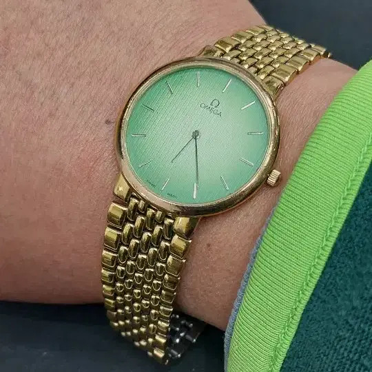 Omega De Ville Vintage Green Dial Luxury Watch - Authentic