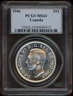 1946 Canada silver $1 PCGS MS63