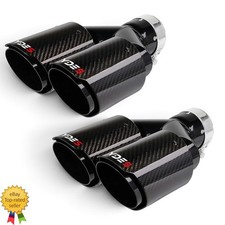 Ydes Carbon Fiber 2.5-inch Inlet 3.14-inch Outlet Set Of Dual Car Exhaust Tips