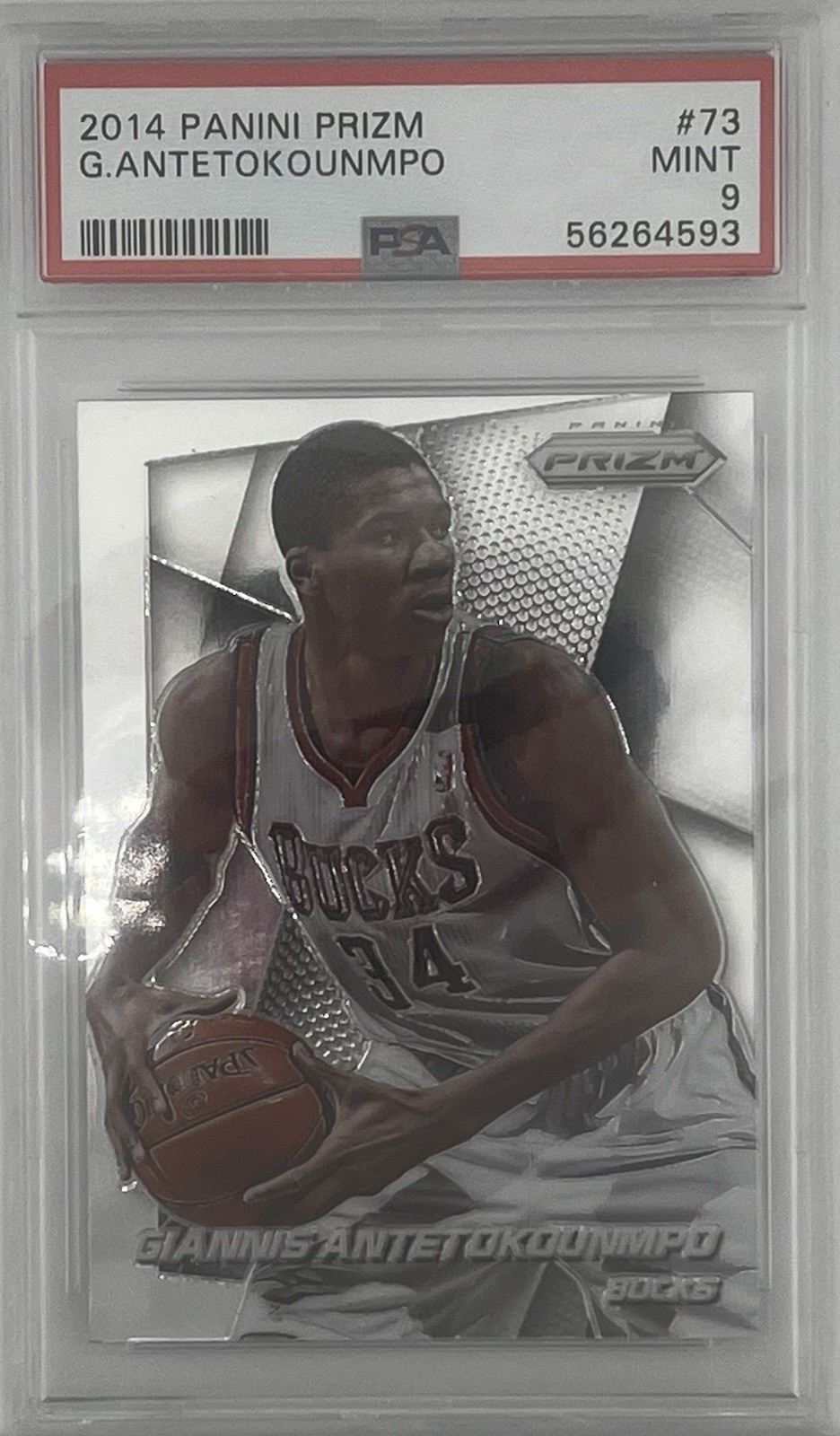 2014-15 Panini Prizm Giannis Antetokounmpo #73 PSA 9 Mint Milwaukee Bucks