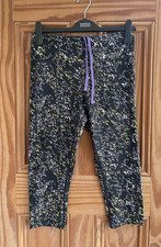 EX M&S Ladies GOODMOVE Black Lilac White Crop Cropped Gym Leggings Size 8 - 22