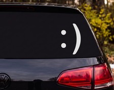 Smiley Face Emoticon : Silhouette Vinyl Decal Sticker Car Window Laptop