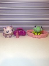 Littlest Pet Shop TABBY CAT 576 Purple Clover And  Frog #479