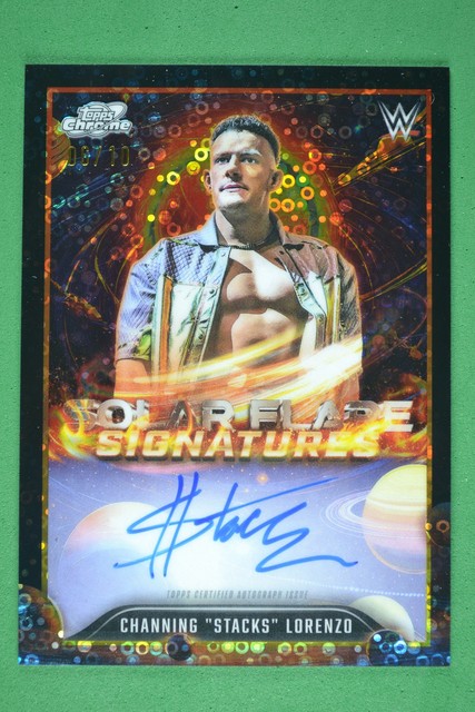 Channing Stacks Lorenzo 2026 Topps Chrome Cosmic WWE Solar Flares Black /10 Auto