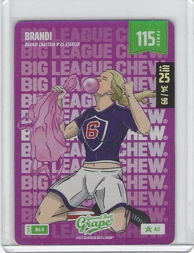 Brandi Chastain Bo Jackson Battle Arena Big League Chew Alt Purple NSCC #34/99