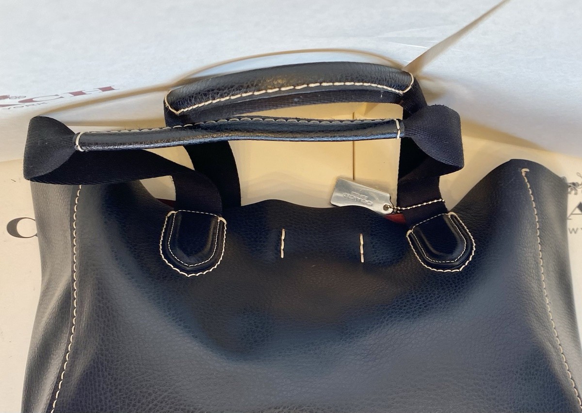 Coach 58660 Soft Black Pebbled Leather Derby Tote | eBay