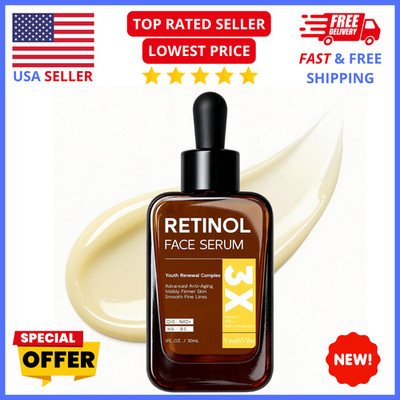 Retinol Face Serum   Anti-Aging Wrinkle Repair w B5 Niacinamide Hyaluronic Acid